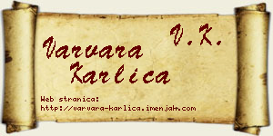 Varvara Karlica vizit kartica